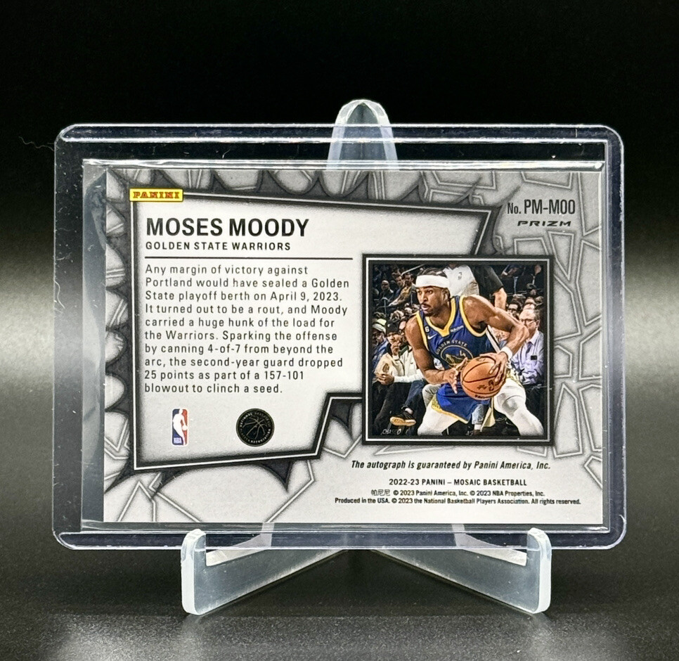 2022-23 Panini Mosaic Moses Moody RED WAVE Pictographs Auto Asia 