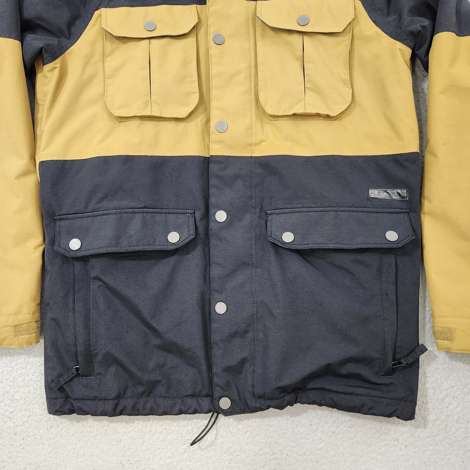 burton frontier dryride ski hood flaws jacket