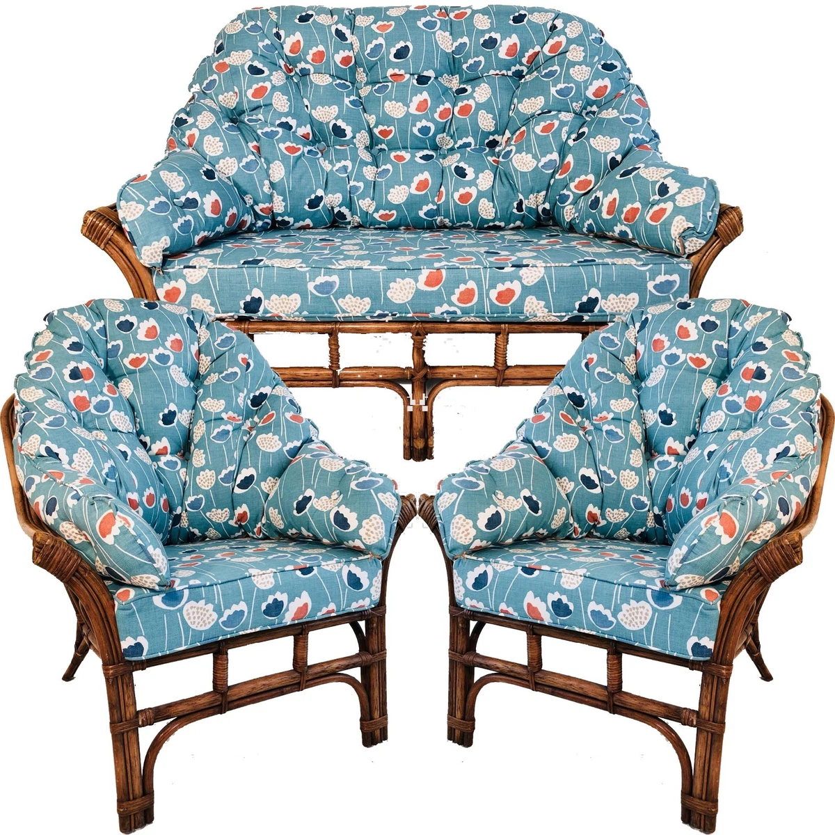 Replacement Cushions for a wrap round suite of conservatory cane