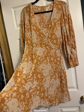 Boho Womens Yellow Dress Size Medium
