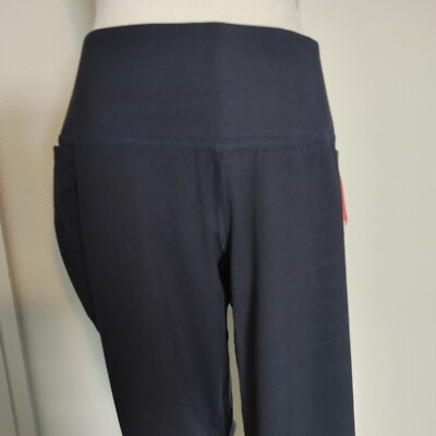 Lane Bryant 18/20 Active Signature Capri Power Leggings Lace Edge Navy Blue Plus
