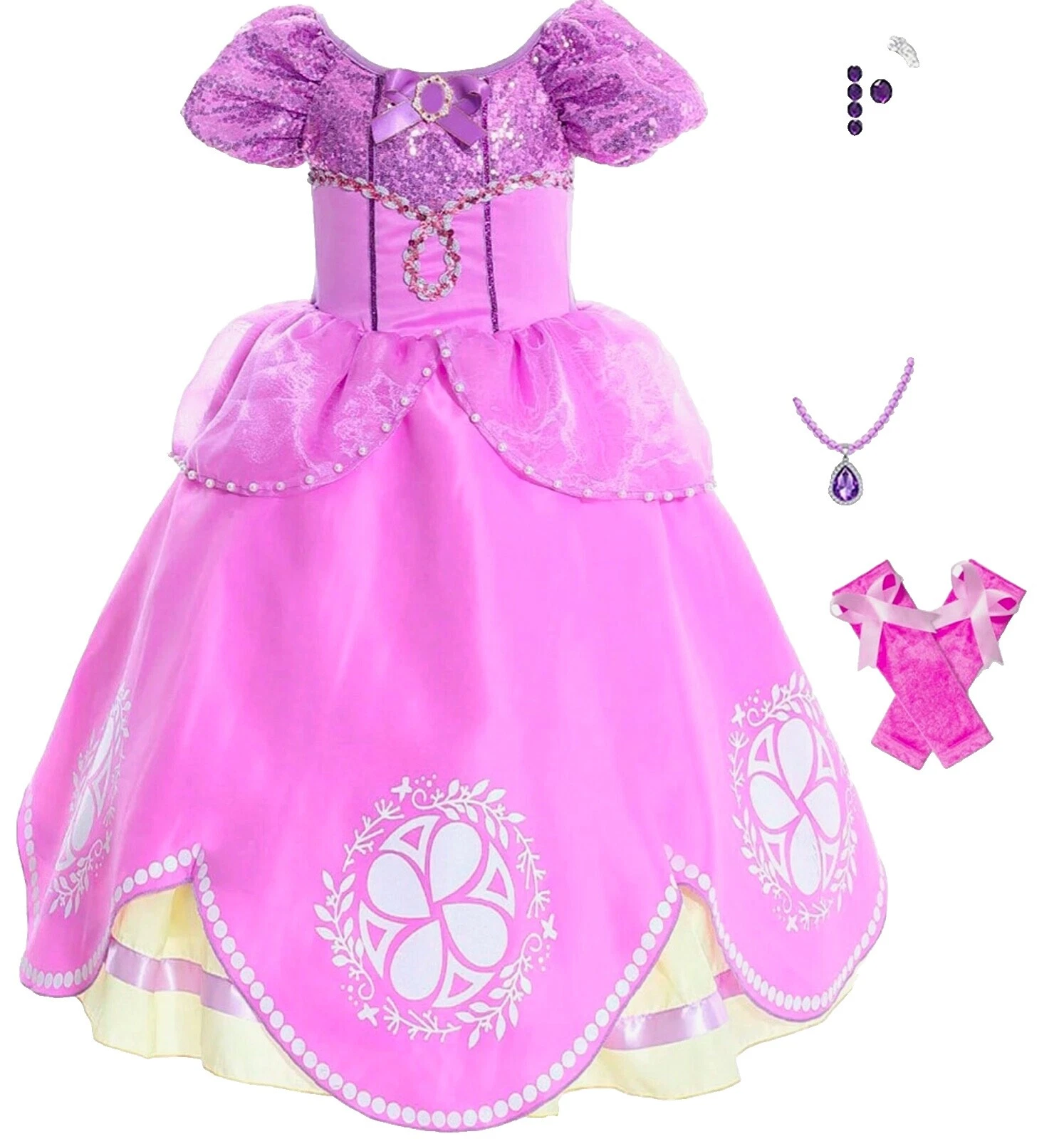 Trajes de princesa de satén para niñas