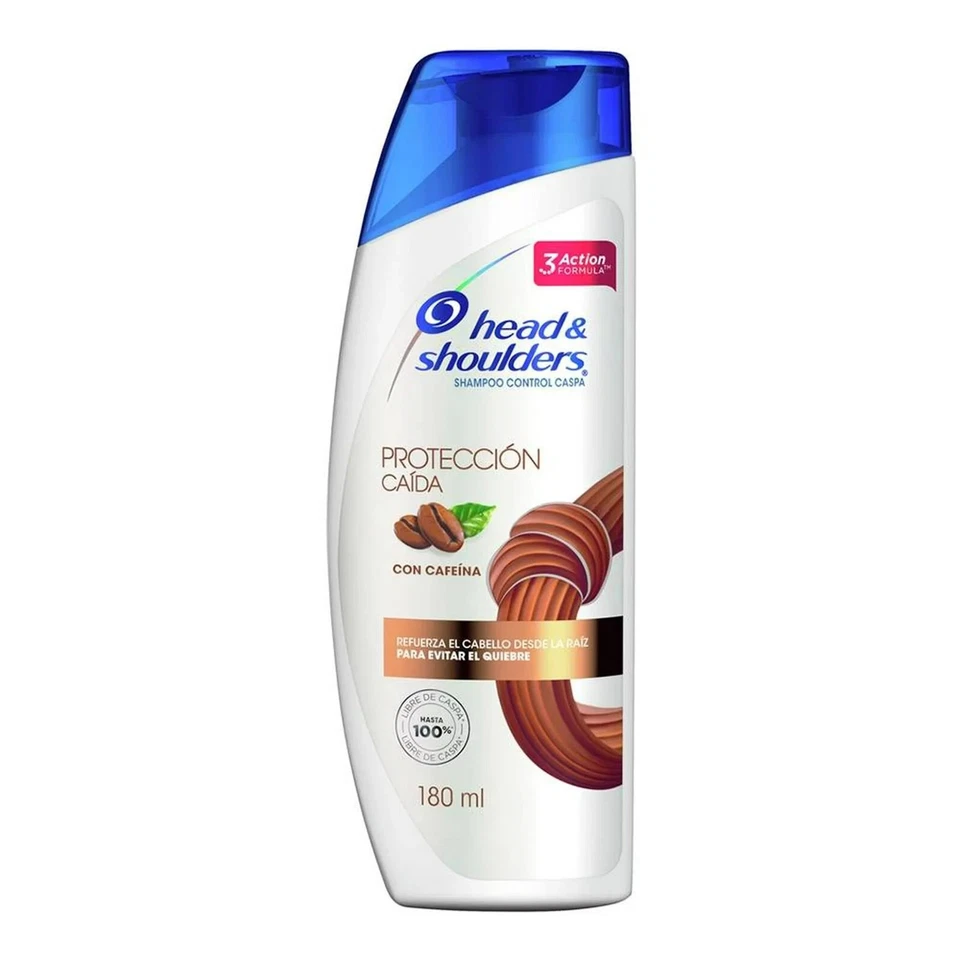5 X Champú Cabeza y Hombros Cafeina Cafeína 180 ml Anti Caída Foto 4 de 4