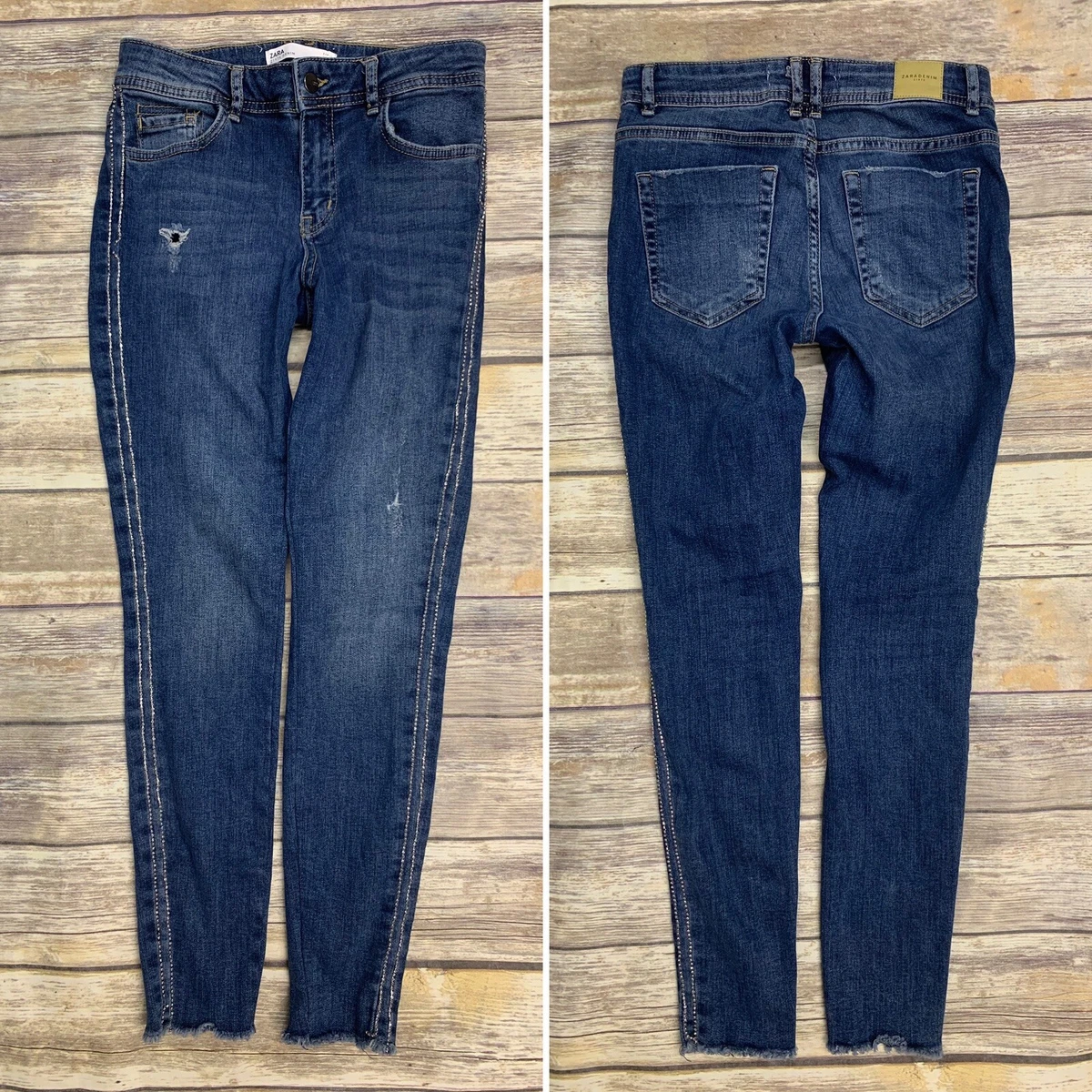 Zara jeans shop with side stripe