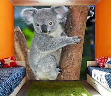 3D Gray Koala Animal ZHUB228 Wallpaper Wall Mural Removable Self-adhesive Ann
