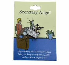 Secretary Angel Gold Tone 3/4 Inch Hat Or Lapel Pin F6D27JJ