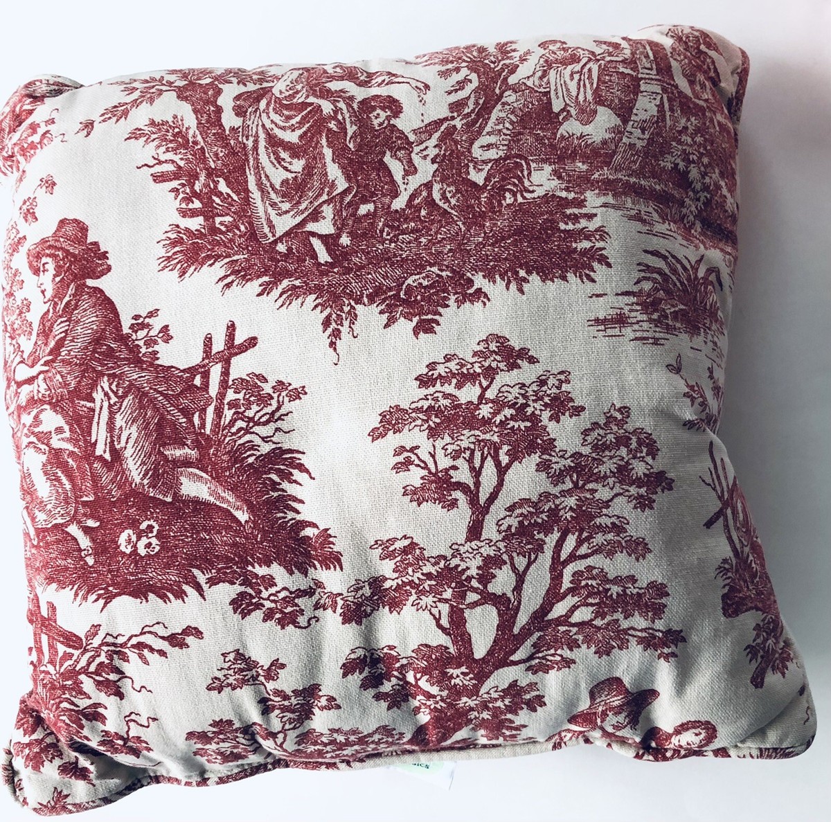 Pillow Waverly Home Classic Toile Red/Cream Life French Country Scenes