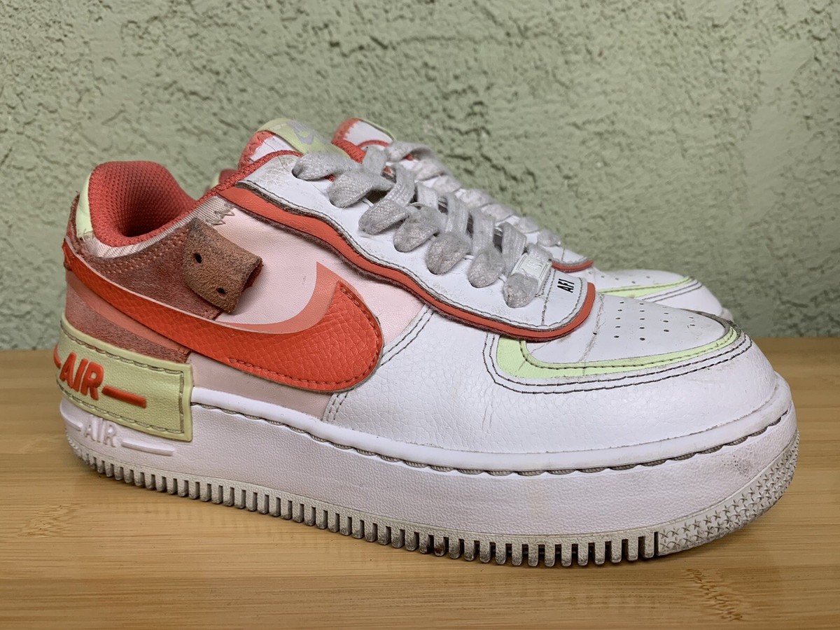 Nike Air Force 1 Low Shadow White Magic Ember Pink Lime Ice CI0919-110 Size 7 | eBay