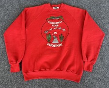 Jerzees VTG 1989 Sweatshirt Red  Christmas Time In Phoenix  Cottagecore Large