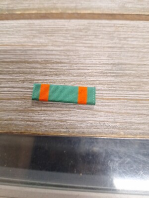 Navy/Marine Achievement Green Bar 2 Orange Strips Ribbon