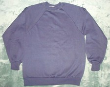 VTG 70s KINGS ROAD SEARS CREW NECK RAGLAN SWEATSHIRT MEDIUM 80s BLUE BLANK USA