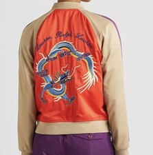 Ralph Lauren Embroidered Dragon Satin Bomber Jacket Women’s Size Xxl Rare