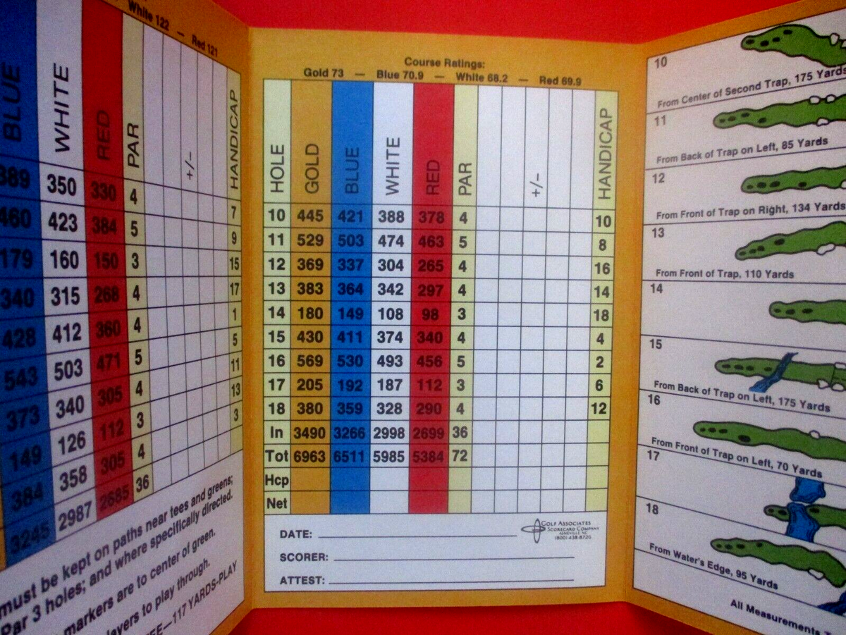 vtg Golf Scorecard THE GOLDEN EAGLE GOLF COURSE gc Tides Inn