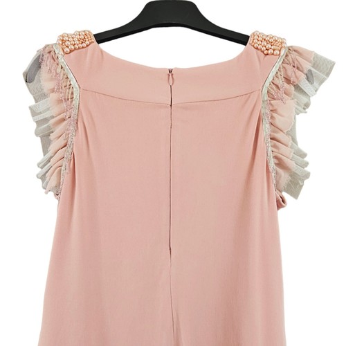 GERRY SHAW pearl beaded cocktail dress women's size 8 pink event barbie races - Picture 6 of 11