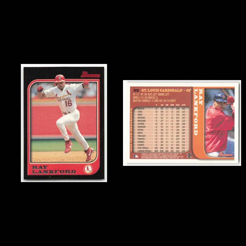 Ray Lankford #33 1997 Bowman St. Louis Cardinals Baseball Card MLB NM - Image 3 of 3