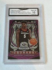 2020-21 Panini Prizm DP Anthony Edwards Purple Wave Crusade GMA 10 Cross Psa 10