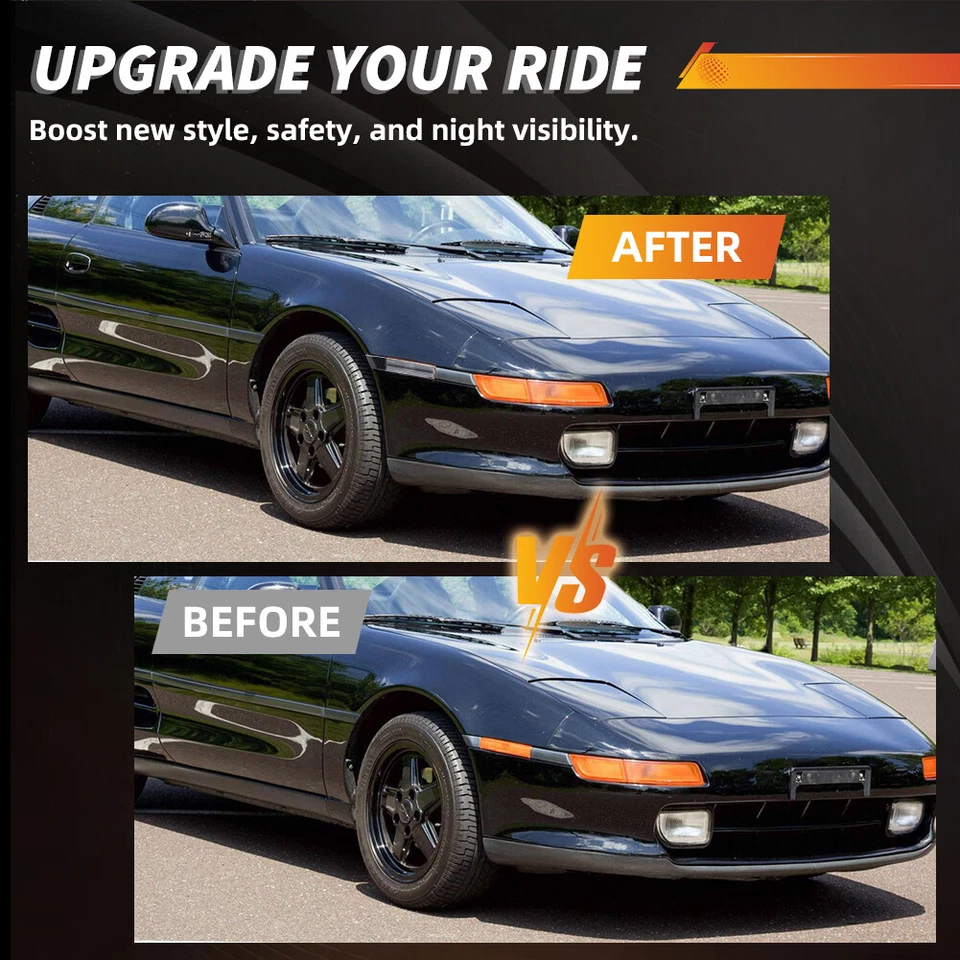 4 luces de giro delanteras transparentes + luces de señalización laterales para Toyota MR2 MR-2 SW20 1991-95 Foto 4 de 4