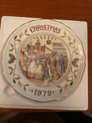 Aynsley 1979 Christmas Mr Fezziwigs Ball Porzellan Teller in Box