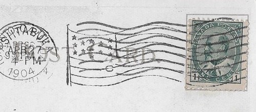 Canada 1904 Edward Era Patriotic Postcard - Double Cancel, Toronto to Ohio-ph168 - Picture 2 of 3