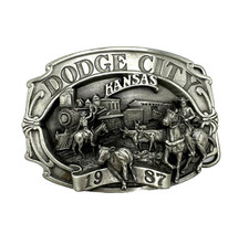 1987 Dodge City Kansas Railroad Cattle Metal Belt Buckle Siskiyou 285/800