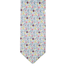 jos a bank tie floral pattern light blue 100 silk 58x3.75
