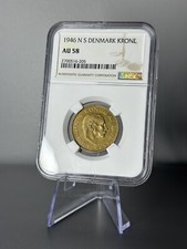 1946 NS Denmark Christian X 1 Krone NGC AU 58 KM# 835