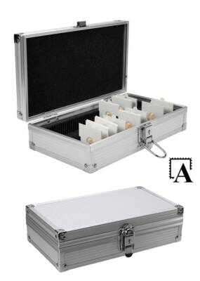 SAFE Münzkoffer Koffer Box mit 100 Fächern für 100 Münzrähmchen stapelbar abschl