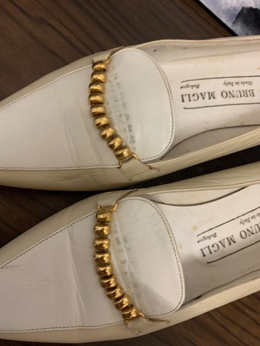 BRUNO MAGI Cream/White Court Low Heels 37/6 - Picture 3 of 9