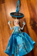 DISNEY FROZEN 2015 ORNAMENT ELSA GLITTER DRESS PRE-OWNED NO BOX