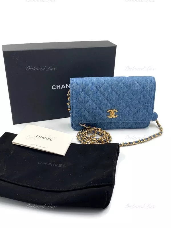 Chanel Classic Denim WOC Wallet On Chain Handbag – The