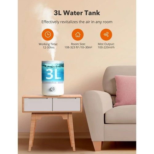 2/4/6L Humidifier Top Fill Large Home Office Cool Mist W/Humidistat DIffuser - Picture 32 of 41
