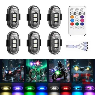 -Pack Wireless LED Strobe Remote Lights | 8 Colors, Anti-Collision & 6