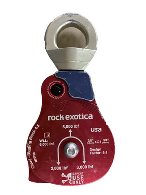 Rock Exotica MHP58 4.5 Omni Block Material Handling Pulley 6,000lbf USED