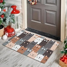 Welcome Door Mat Cute Cat Kitten Front Home Entrance Non Slip 30x17 Inch