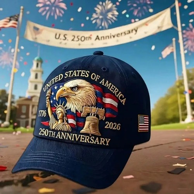 #ad 1pc Men#x27;s USA 250th Anniversary 1776 2026 Patriotic Baseball Cap $8.45