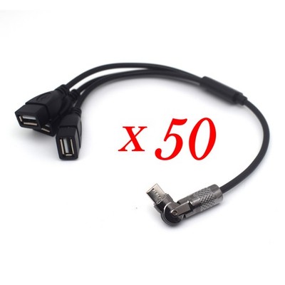 50x Rotatable USB-C Male to 3-Port Type-C Splitter Cable Charging OTG Data Sync