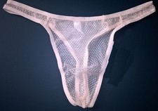 Sexy Sheer Cream See Thru MEN'S Pouch Knickers Panty Sissy CD TV 34" - 42" +