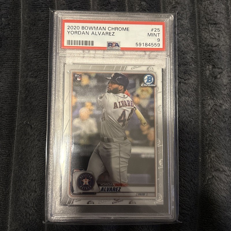 2020 BOWMAN CHROME ROOKIE YORDAN ALVAREZ RC PSA 9 HOUSTON ASTROS #25