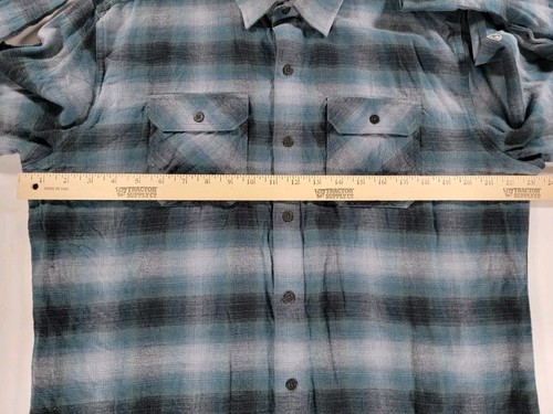 KUHL Flannel Shirt Mens Large Blue Gray Plaid Button Down Stretch 7186 Dillinger - Picture 7 of 13