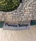 Primrose Vintage Beaded Floral Throw Pillow White Turquoise Green Yellow Pink — photo 2