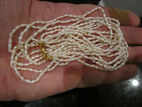 SEED PEARL NECKLACE - 6 STRANDS - 18" - FANCY CLASP -  OFC-S - Picture 3 of 3