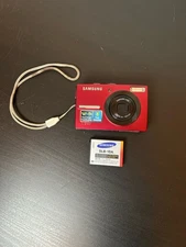Samsung L Series L200 10.2MP Digital Camera Red w Battery No Mem Card Untested
