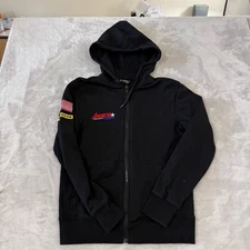 American Racing Ethika Mens Small Black Full Zip Hoodie Embroidered