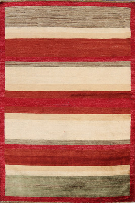 Modern Striped Gabbe Kashkoli Oriental Accent Rug 4x6 ft Handmade Wool Carpet