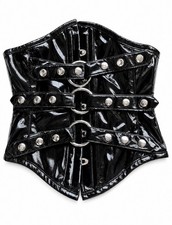 Versatile Fashions Black PVC Vinyl Corset Bustier Top Size W20