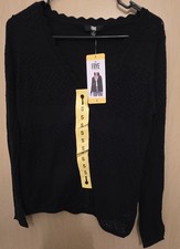 Frye Women's Pointelle Cardigan Black Beauty Small Cotton NWT