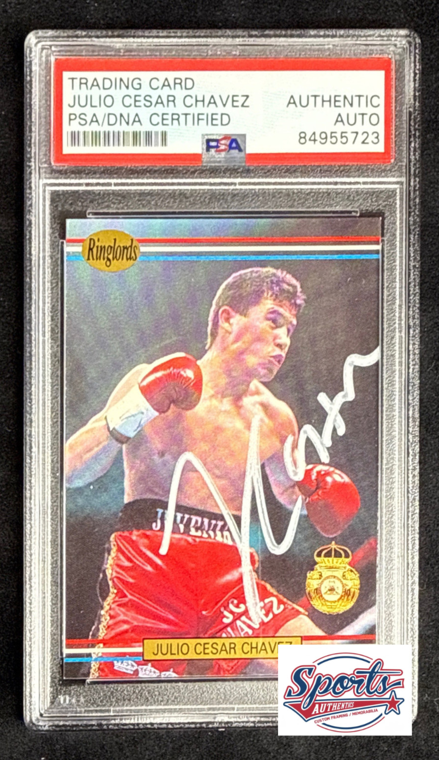 Julio Cesar Chavez Signed 1991 RingLords RC Card Boxing #31 PSA 84955723
