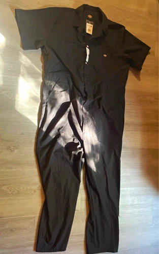 Dickies Black Short Sleeve Coverall Stain Release Bi-Swing Back Relaxed 3XL - product listing photo