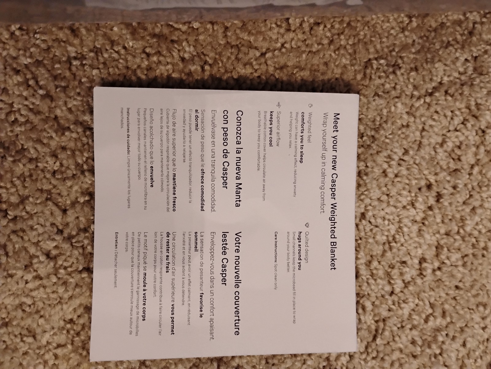 Blanket, Casper 15 Pound Weighted Blanket Indigo Throw