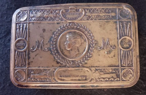 WW1 1914 Princess Mary Christmas Brass Tin – Original Empty – Military Militaria
